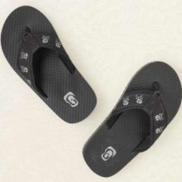 NWT The Children's Place Boys Gray Flip Flop Sandals Skull Slip-On Size … - Picture 4 of 5